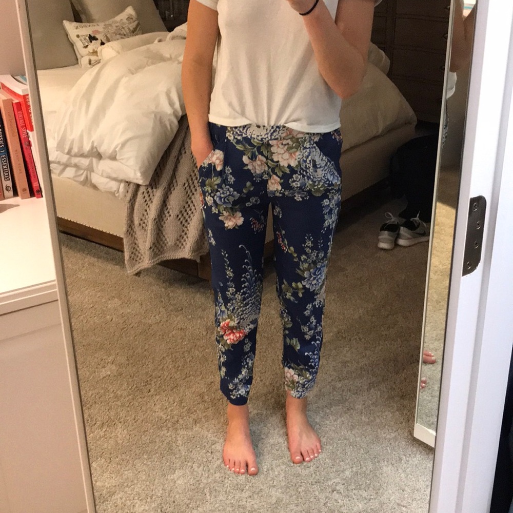 Silk floral Zara pants